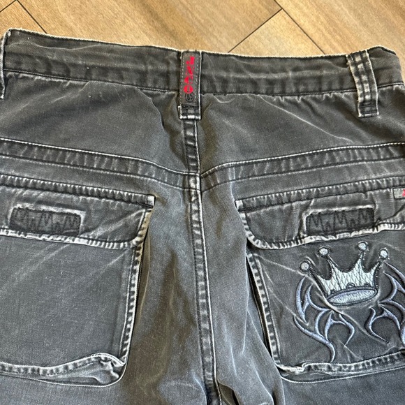 JNCO Commando Army Twill Cargo Pants Mens 32x30 Black Baggy Wide Leg M-1365TA - Picture 12 of 15